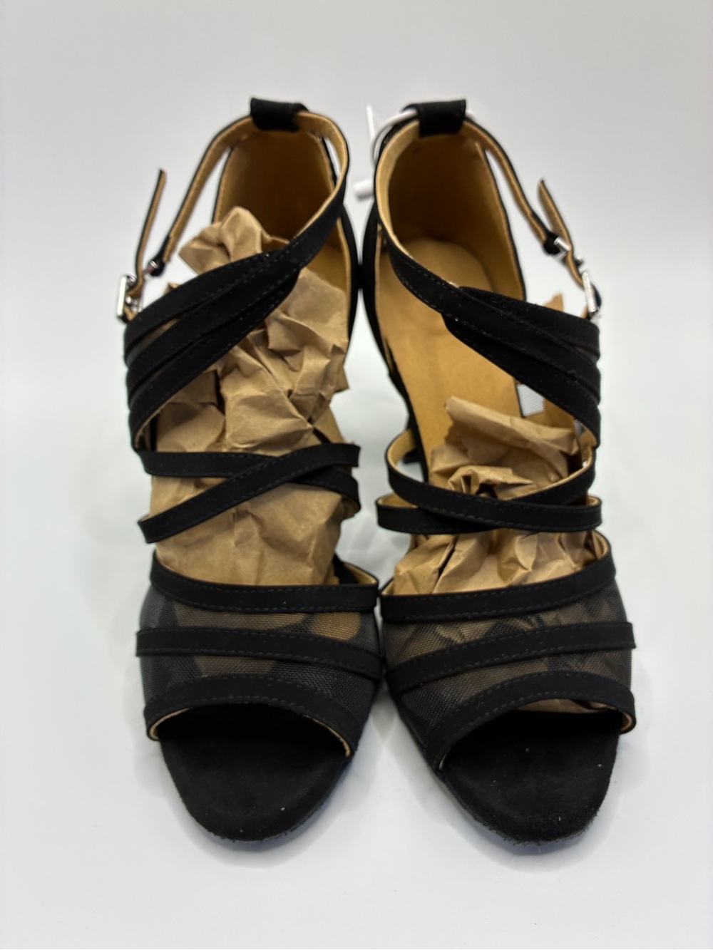 Dance and Sway Black Women's Strappy Sandal - Classic Dance Ballroom Size 7-7.5